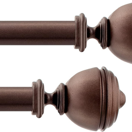 Deco Window 2 Pcs 52"-144" Extendable Curtain Rod with Brackets for Door & Windo