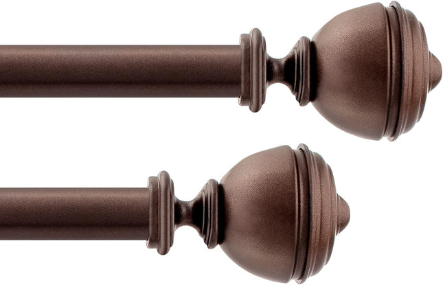 Deco Window 2 Pcs 52"-144" Extendable Curtain Rod with Brackets for Door & Windo