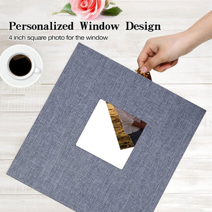 Finksy Large Photo Album Self Adhesive for 3x5 4x6 5x7 8x10 Pictures Linen Scrap