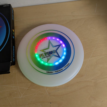 LED Light Up Flying Disc Toys for Kids Adults, Rechargeable, 175g 4 Brightness,