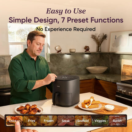 Cosori 5 Qt Air Fryer 9-in-1, Up to 450°F, Quiet Operation, Nonstick