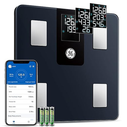 GE Smart Scale for Body Weight Fat Percentage, Digital Bathroom Weight Scales Bl