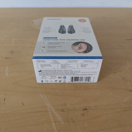 Ceretone BTE Hearing Aids with Noise Cancellation, Behind-the-Ear, 4 Listening Modes, 200+ Hour A13 Battery
