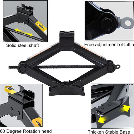 Scissor Jack for Car-3.0Ton(6614lbs) 丨Car Jack Kit-Tire Jack丨Portable,丨deal for