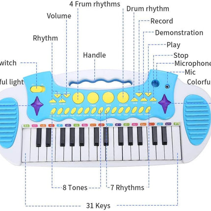 Love&Mini Piano Toy Keyboard for Kids Multifunctional Music Instruments with Mic