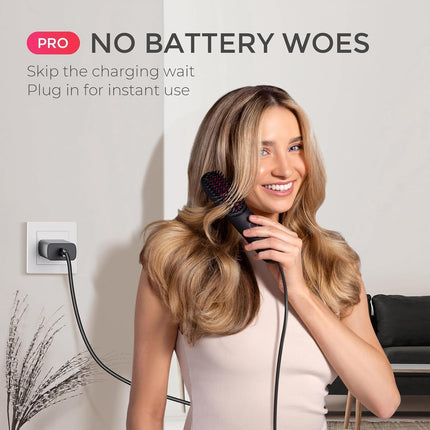 TYMO Cordless Hair Straightener Brush - Porta PRO Portable Straightening Brush f