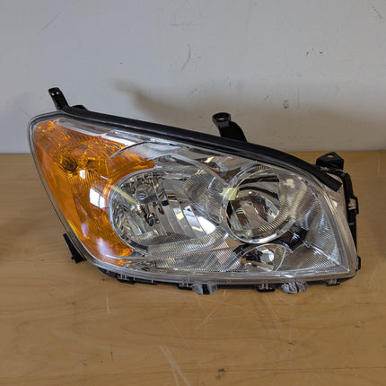 EnSyuSuMa Headlight Assembly Pair for Toyota RAV4 2009-2012, Left Driver & Right Passenger Side, Halogen, Clear Lens