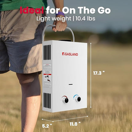 GASLAND Outdoors BS158 1.58GPM 6L Portable Gas Water Heater, Propane Tankless Wa