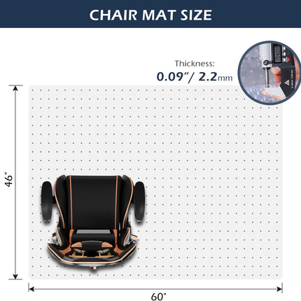 Chair Mat for Carpet, SALLOUS 46" x 60" Office Chair Mat for Carpeted Floors, Ga