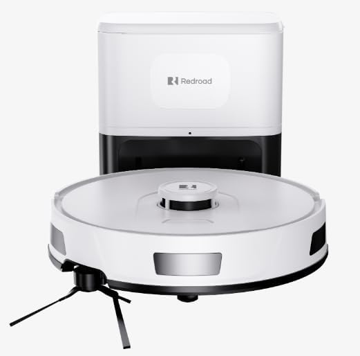 Redroad Robot Vacuum and Mop, 15000Pa, 90-Day Self-Emptying, Grey