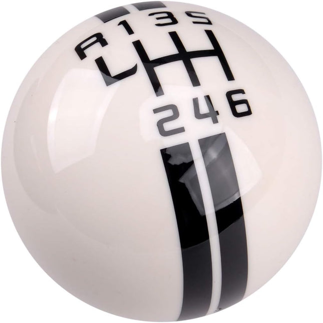 beler 6 Speed White Manual Gear Shift Knob Ball Fit for Ford Mustang Shelby GT50