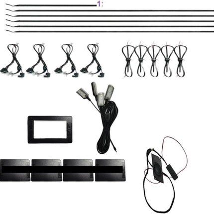 18 in 1 RGB Car Ambient Lighting Kit, Acrylic Fibre Optic Light Guide with Remote and Voice Control, Universal Interior Strips