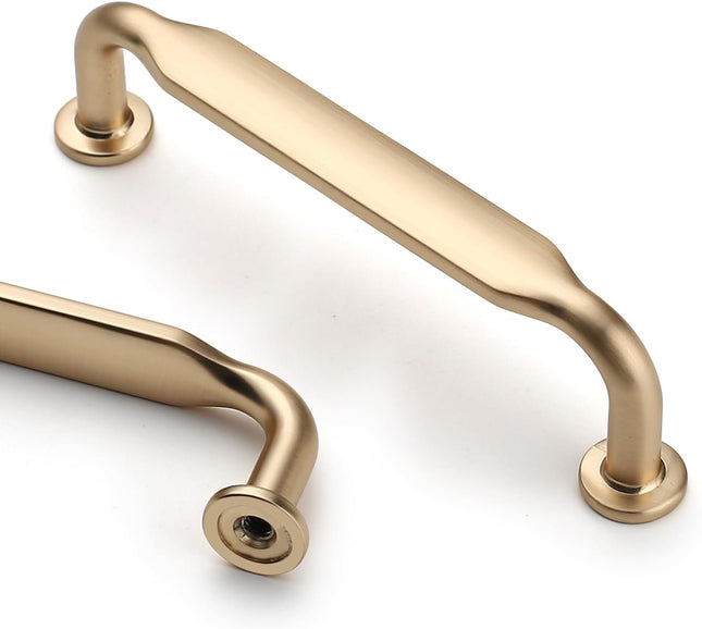 Asidrama 10 Pack 3 Inch(76mm) Brushed Brass Kitchen Cabinet Handles, Cabinet Pul