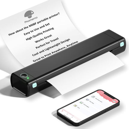Phomemo Thermal Portable Printer Wireless for Travel, M08F Mobile for Home Use