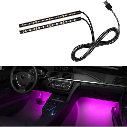 Sylvil Car LED Strip Light, 24 LEDs RGB Neon Interior Atmosphere Lights, 12V