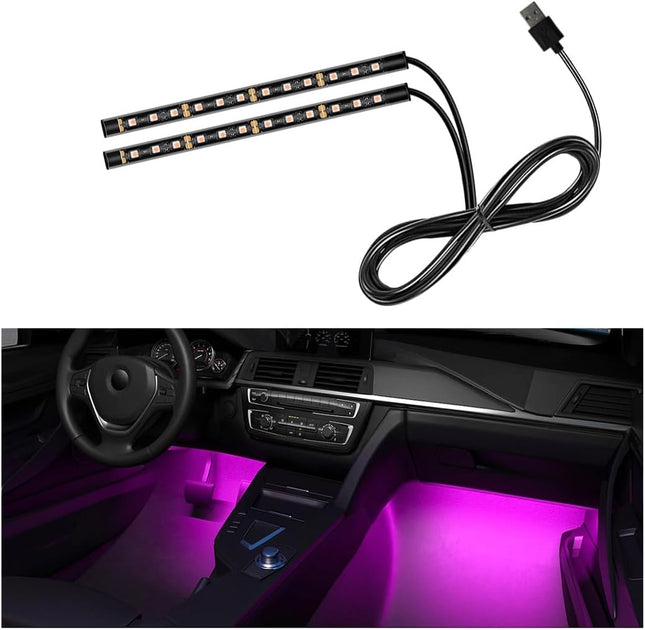 Sylvil Car LED Strip Light, 24 LEDs RGB Neon Interior Atmosphere Lights, 12V Und