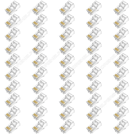 DREHELPER 50Pcs Cat6 Cat6E RJ45 Shielded Gold Plated Connectors, Gigabit Network