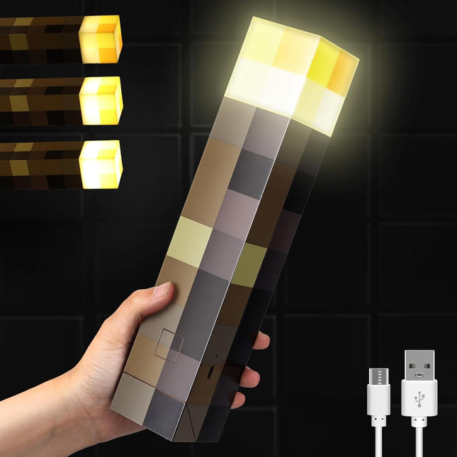Light-up Wall Torch - USB Rechargeable Night Lamp - Torch Light with Wall Mount