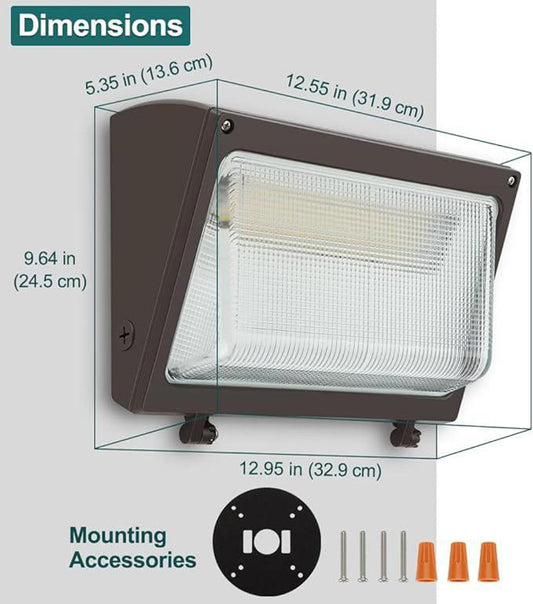 120W LED Wall Pack 100W 80W Adjustable, 3000K/4000K/5000K Selectable, 120-277V 15600lm 0-10V