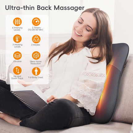 Back-Massager, Rolling Up and Down Back Massager with Heat, Back Massage 4D