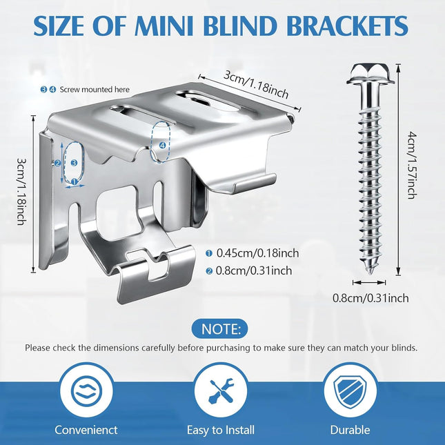 Jetec 6 Pieces Mini Blind Brackets Bracket for Window Blinds, with Screws https: