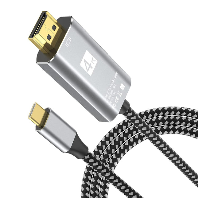 USB C to HDMI Cable, USB Type-C to HDMI Cable Thunderbolt 4/3 Port 4K for iPhone