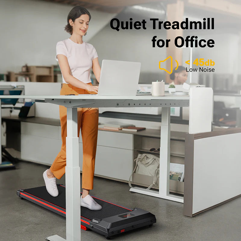 UREVO SpaceWalk E1 Walking Pad: Ultra-Slim 2.0HP Under-Desk Treadmill with Dual Shock Absorption