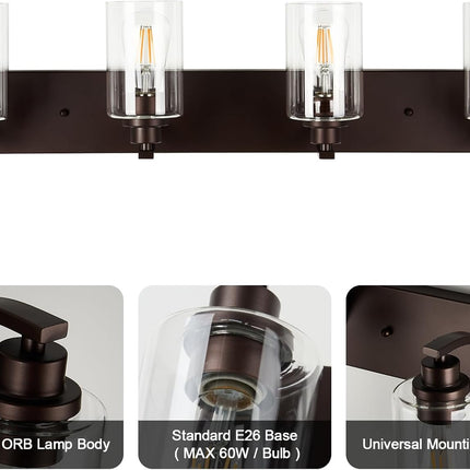 ALAISLYC 4-light bathroom vanity light, oil rubbed bronze