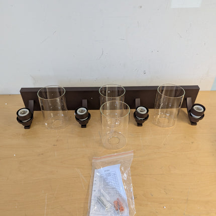 Actual unit: ALAISLYC 4-light vanity light with glass shades