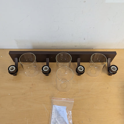 Actual unit: ALAISLYC 4-light vanity light with glass shades