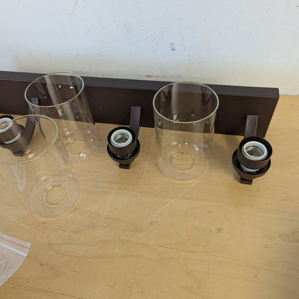 Actual unit: ALAISLYC 4-light vanity light with glass shades