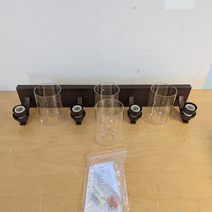 Actual unit: ALAISLYC 4-light vanity light with glass shades