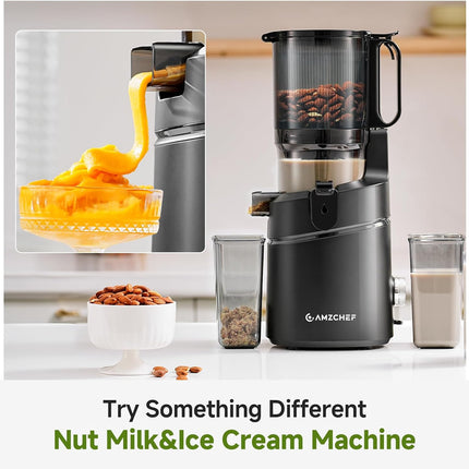 AMZCHEF SJ-036 cold press juicer with 5.8 inch self-feeding chute — product image