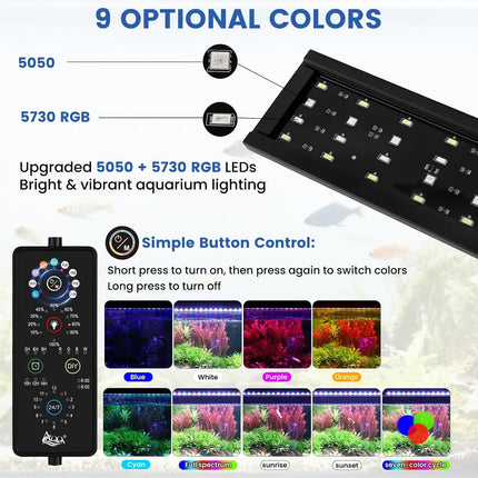 AQQA aquarium light 9 colours