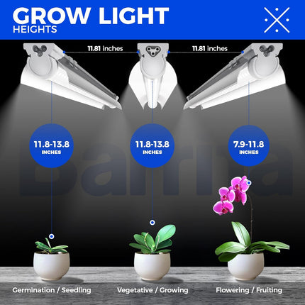 Barrina T8 4 ft full spectrum grow light, 4 pack