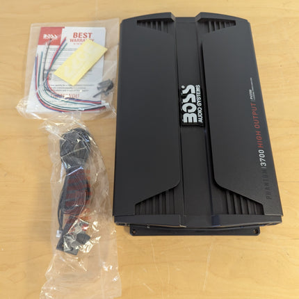 Actual unit: BOSS PV3700 amplifier with remote bass knob and hardware