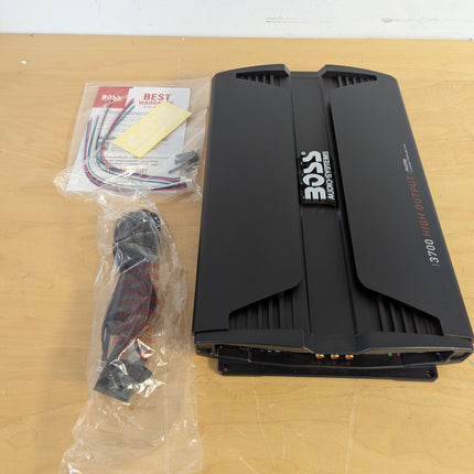 Actual unit: BOSS PV3700 amplifier with remote bass knob and hardware