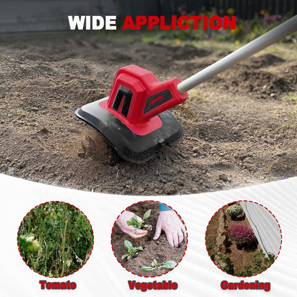 Mellif 18V cordless tiller cultivator, 48 steel tines, for Milwaukee 18V batteries — product image