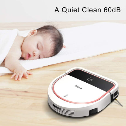 Dibea D500 Pro robot vacuum and mop, white with rose-gold trim