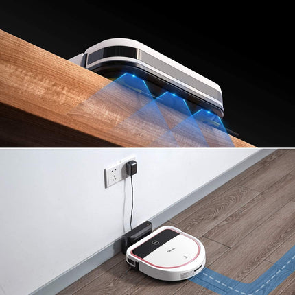 Dibea D500 Pro robot vacuum and mop, white with rose-gold trim