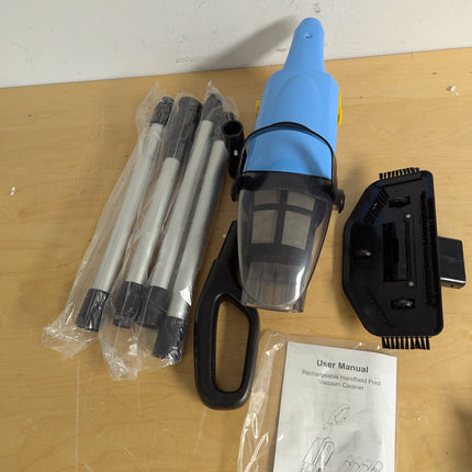 Actual unit: Efurden pool vacuum with pole sections, brush head & manual