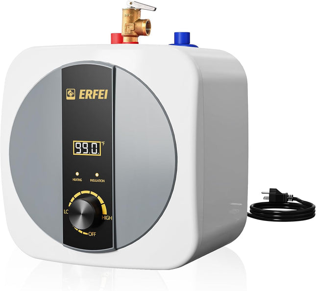 ERFEI mini tank electric water heater with digital display — product image