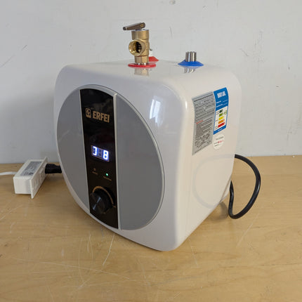 Actual unit: ERFEI 8 L under sink water heater, side view