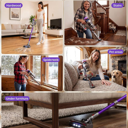 Ernamol cordless stick vacuum cleaner with attachments