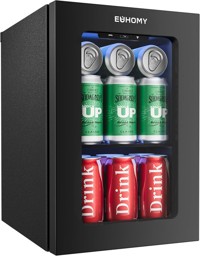 EUHOMY 18L beverage refrigerator, 24 can mini fridge