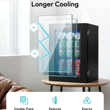EUHOMY 18L beverage refrigerator, 24 can mini fridge