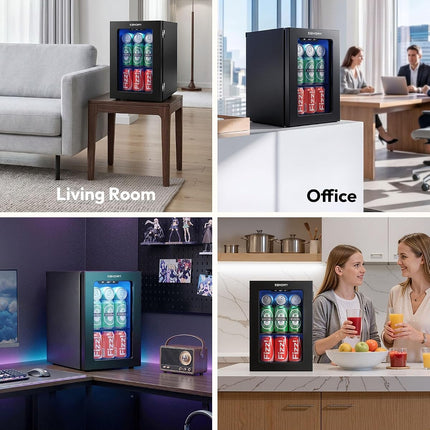EUHOMY 18L beverage refrigerator, 24 can mini fridge
