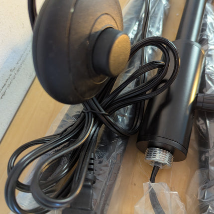 Actual unit: foot switch and dimmer knob
