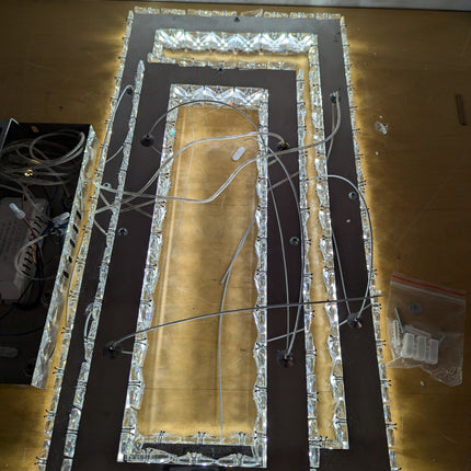 Actual unit: Finktonglan chandelier, some crystal hangers broken off