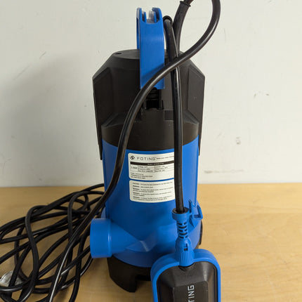 Actual unit: FOTING sump pump with float switch and elbow fitting